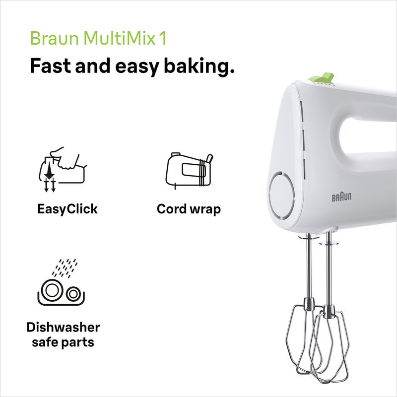 BRAUN MultiMix 1 Hand Mixer HM 600 ml 450 W HM 1100 WH White - Image 5