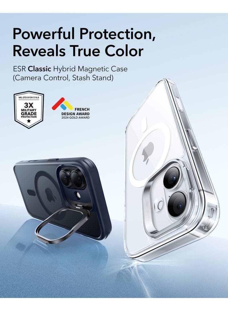 iPhone 17 HaloLock Classic Hybrid Case with Stand – MagSafe Compatible Cover with Camera Control Button Military-Grade Drop Protection And Shock-Absorbing Corners - Frosted Blue - view 2