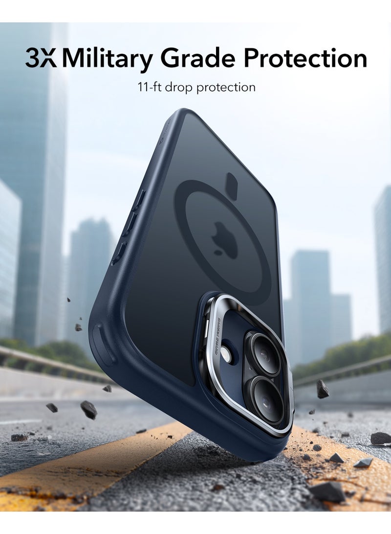 iPhone 17 HaloLock Classic Hybrid Case with Stand – MagSafe Compatible Cover with Camera Control Button Military-Grade Drop Protection And Shock-Absorbing Corners - Frosted Blue - view 3