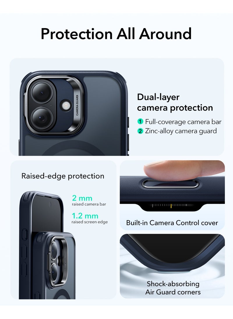 iPhone 17 HaloLock Classic Hybrid Case with Stand – MagSafe Compatible Cover with Camera Control Button Military-Grade Drop Protection And Shock-Absorbing Corners - Frosted Blue - view 4