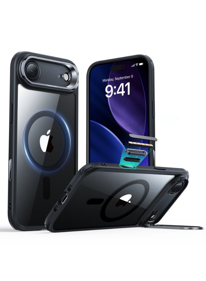ESR iPhone Air HaloLock Classic Hybrid Case with Stand – MagSafe Compatible Cover with Camera Control Button Military-Grade Drop Protection And Shock-Absorbing Corners - Clear Black - Image 1