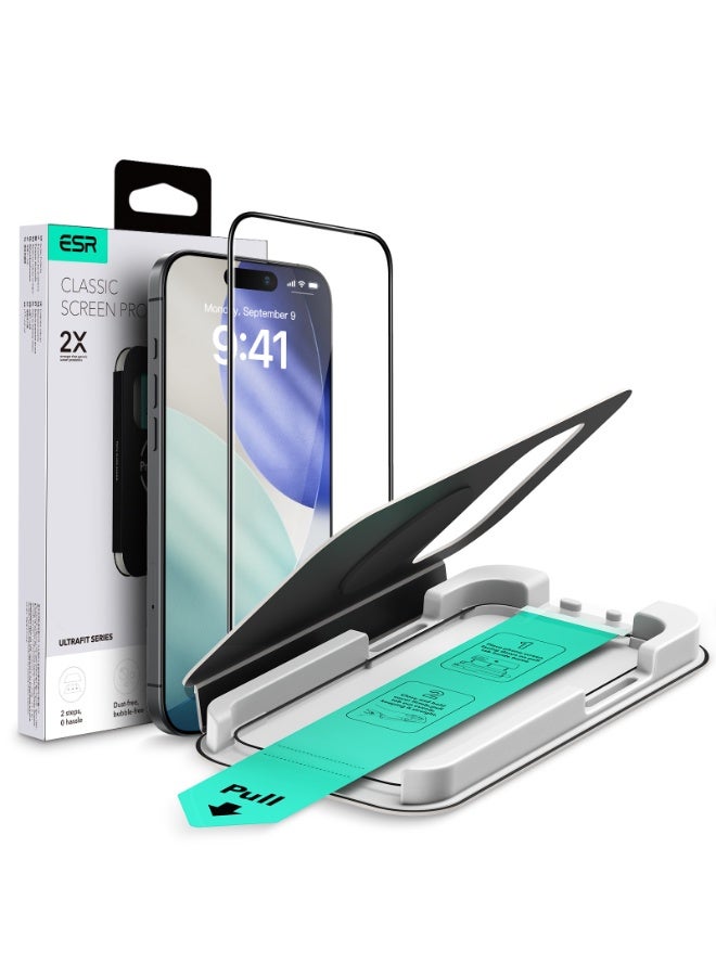 ESR Tempered-Glass Screen Protector, Compatible with iPhone 17 Pro, 2 Pack - Clear - Image 1