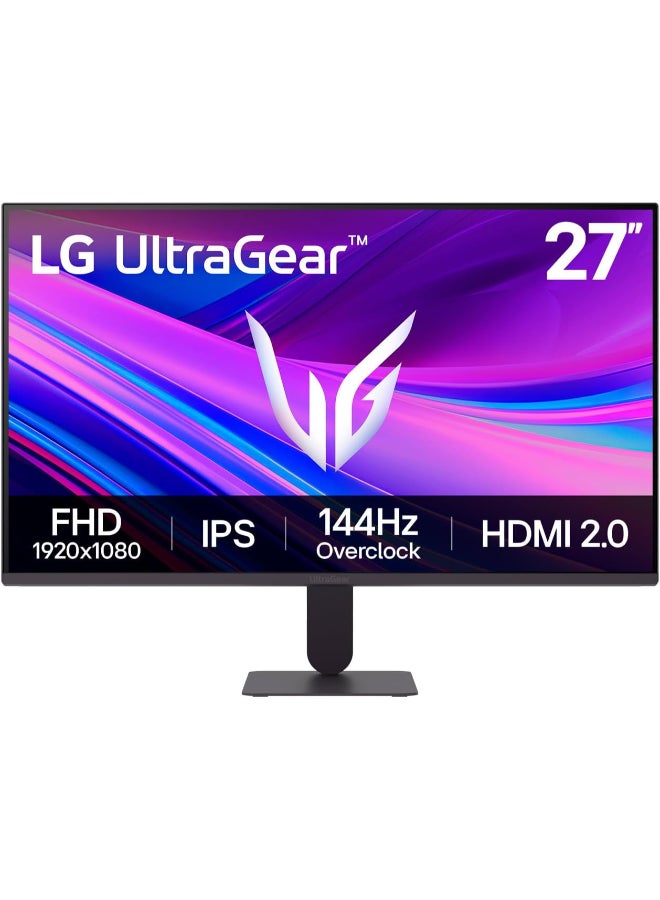 LG 27G411A-B 27-inch Ultragear Full HD (1920 x 1080) IPS Gaming Monitor, 144Hz (O/C), 1ms MBR, NVIDIA G-Sync Compatible, AMD FreeSync, HDR10, HDMI, DisplayPort, Slim Stand, Black black - Image 1