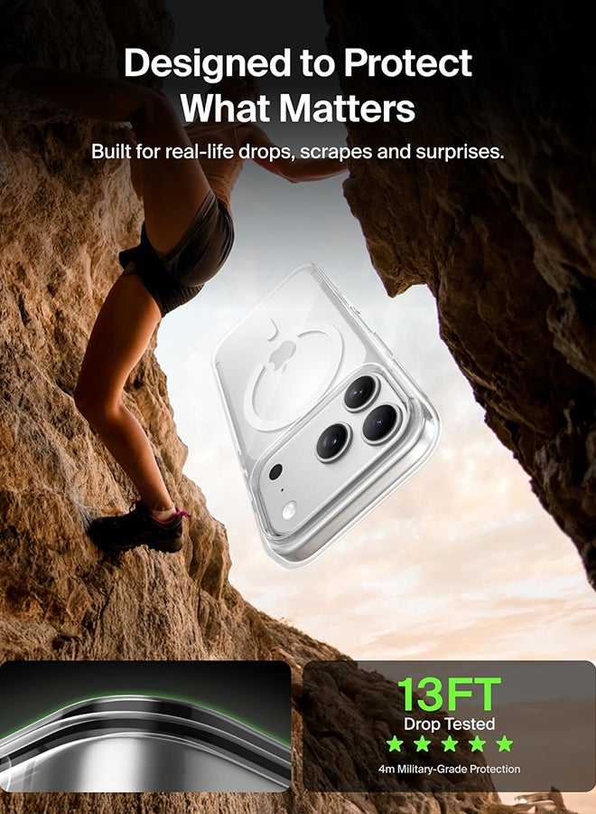 belkin SheerForce Clear MagSafe Compatible iPhone 17 Pro Case with Slim Design And Anti-Scratch Treated Coating - Magnetic, Transparent, And Shockproof Protective iPhone Case - Clear - Image 2