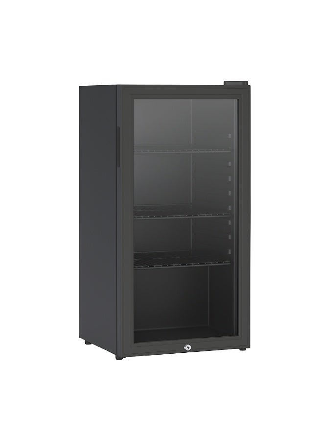 STAR TRACK 110L Beverage Cooler – Direct Compressor Cooling, Mechanical Temperature Control, HFC-Free, 3 Adjustable Shelves, Reversible Glass Door, LED Light, R600a, Energy Efficient – 110 L 85 W ST-BCH110-BD Black - Image 1
