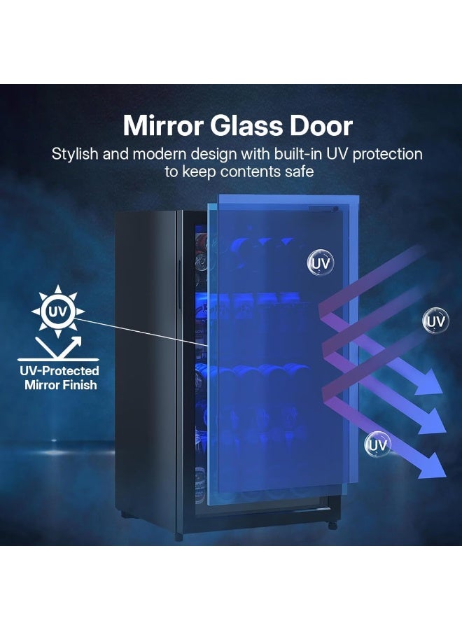 STAR TRACK 110L Beverage Cooler – Direct Compressor Cooling, Mechanical Temperature Control, HFC-Free, 3 Adjustable Shelves, Reversible Glass Door, LED Light, R600a, Energy Efficient – 110 L 85 W ST-BCH110-BD Black - Image 4