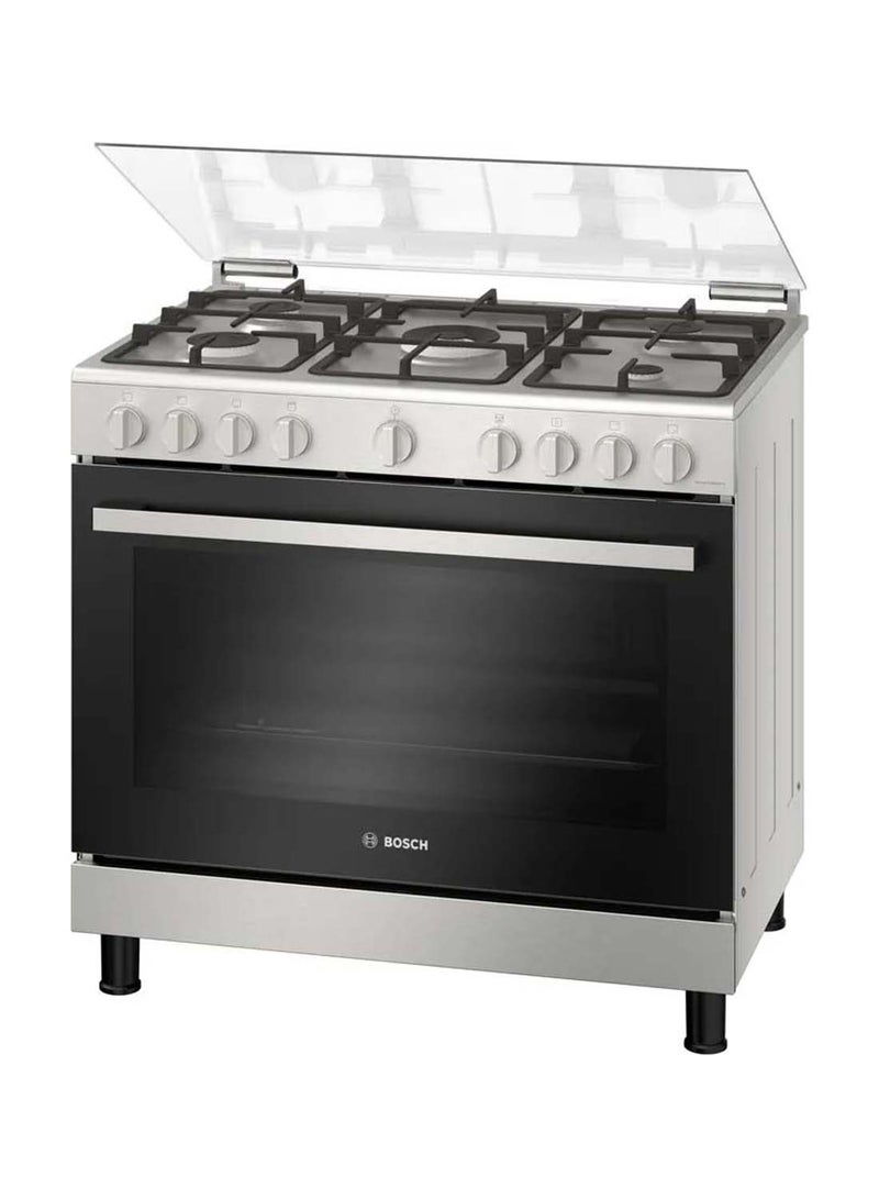 BOSCH 90x60 Cm Gas Range Cooker with 125L Oven, 5 Burners, 6 heating Modes, Series 4, HGV1ISW50M, Stainless Steel HGV1ISW50M Stainless Steel - Image 1