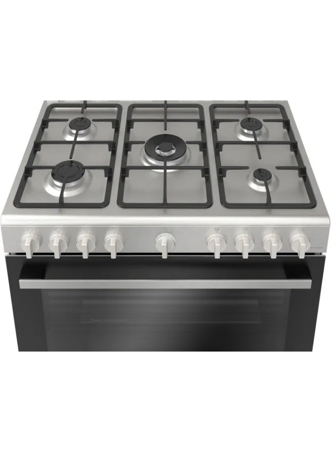 BOSCH 90x60 Cm Gas Range Cooker with 125L Oven, 5 Burners, 6 heating Modes, Series 4, HGV1ISW50M, Stainless Steel HGV1ISW50M Stainless Steel - Image 3