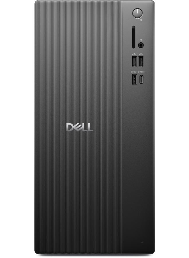 DELL Tower ECT 1250 PC With Core i3-14100 Processor/ 8GB RAM DDR5/ 512GB SSD/DOS(Without Windows)/ Black - Image 1