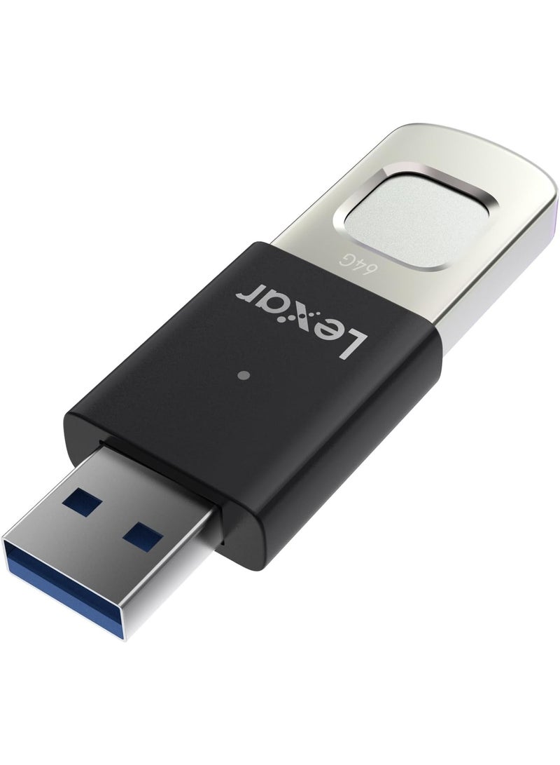 ليكسار Lexar 256GB Fingerprint F35 Pro USB 3.2 Gen 1 Flash Drive – Secure USB with Biometric Fingerprint Encryption, High-Speed Up to 400MB/s Read & 350MB/s Write, Portable External Memory Stick for PC, Laptop, Windows, Mac 256 GB - Image 1