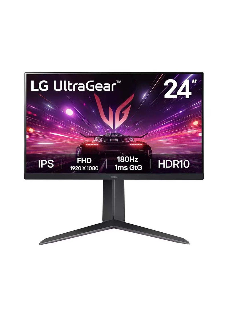 LG 24-inch UltraGear™ FHD IPS Borderless gaming monitor with 180Hz, IPS 1ms (GtG), HDR10, NVIDIA® G-SYNC® Compatible, AMD FreeSync™, HDMI 2.0, DisplayPort 1.4, Black 24GS65F-B Black - Image 1