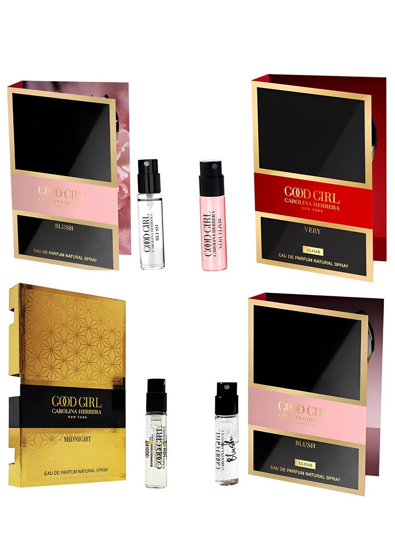 كارولينا هيريرا مجموعة عينات عطور جود جيرل 4 قطع 1.5ملليلتر