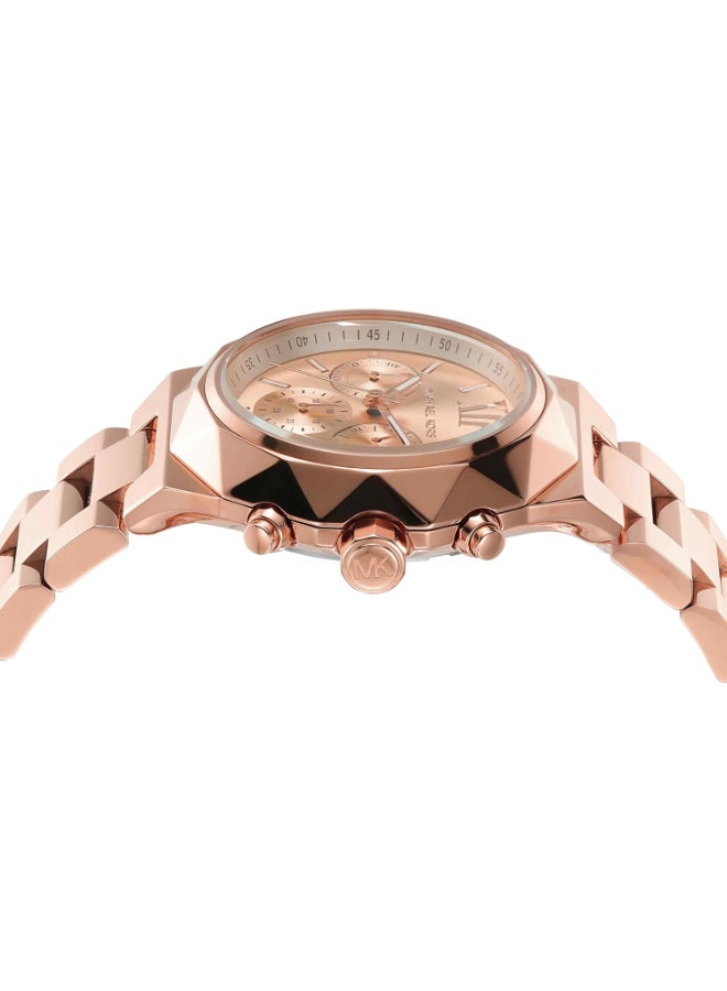 Michael Kors Women's Michael Kors Raquel Women's Rose Gold Chronograph Watch - Image 4