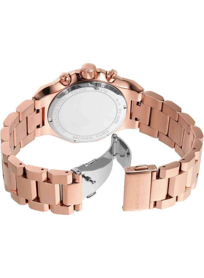 Michael Kors Women's Michael Kors Raquel Women's Rose Gold Chronograph Watch - Image 5