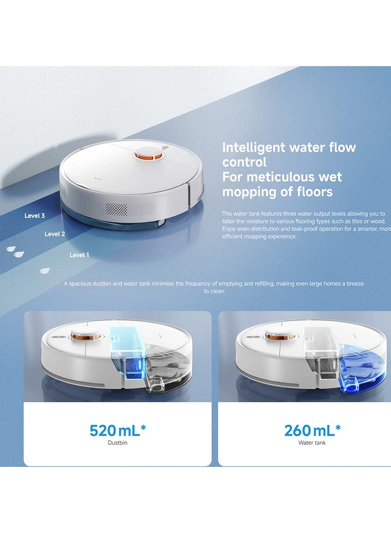 Xiaomi Robot Vacuum S40C Mop and Sweep 5000Pa Powerful Suction LDS - 260 ml 55 W BHR9654GB white - Image 4