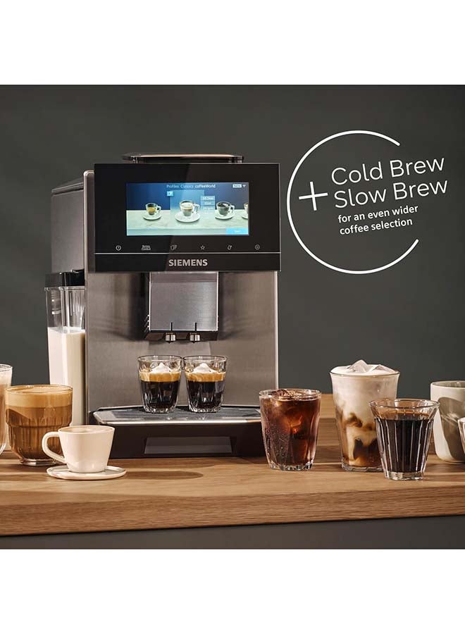 سيمنز ماكينة قهوة أوتوماتيكية بالكامل، EQ900، وضع الباريستا، مطحنة كهربائية، نظام التعرف على الحبوب، شاشة Iselect بحجم 6.8 بوصة، تطبيق Home Connect، فولاذ مقاوم للصدأ - Image 4