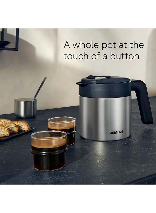 سيمنز ماكينة قهوة أوتوماتيكية بالكامل، EQ900، وضع الباريستا، مطحنة كهربائية، نظام التعرف على الحبوب، شاشة Iselect بحجم 6.8 بوصة، تطبيق Home Connect، فولاذ مقاوم للصدأ - Image 2