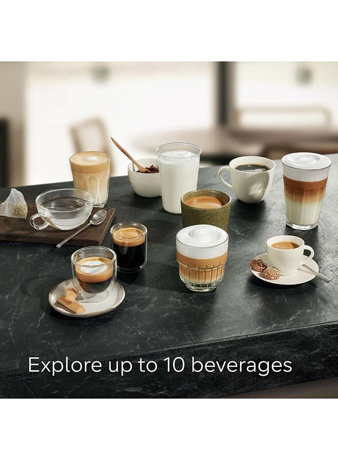 سيمنز ماكينة قهوة أوتوماتيكية بالكامل، EQ500، شوت مزدوج عطر، تنظيف تلقائي للحليب، سيرام درايف، عرض اختيار القهوة، وظيفة كوبين، فضي نهاري/بيانو - Image 2