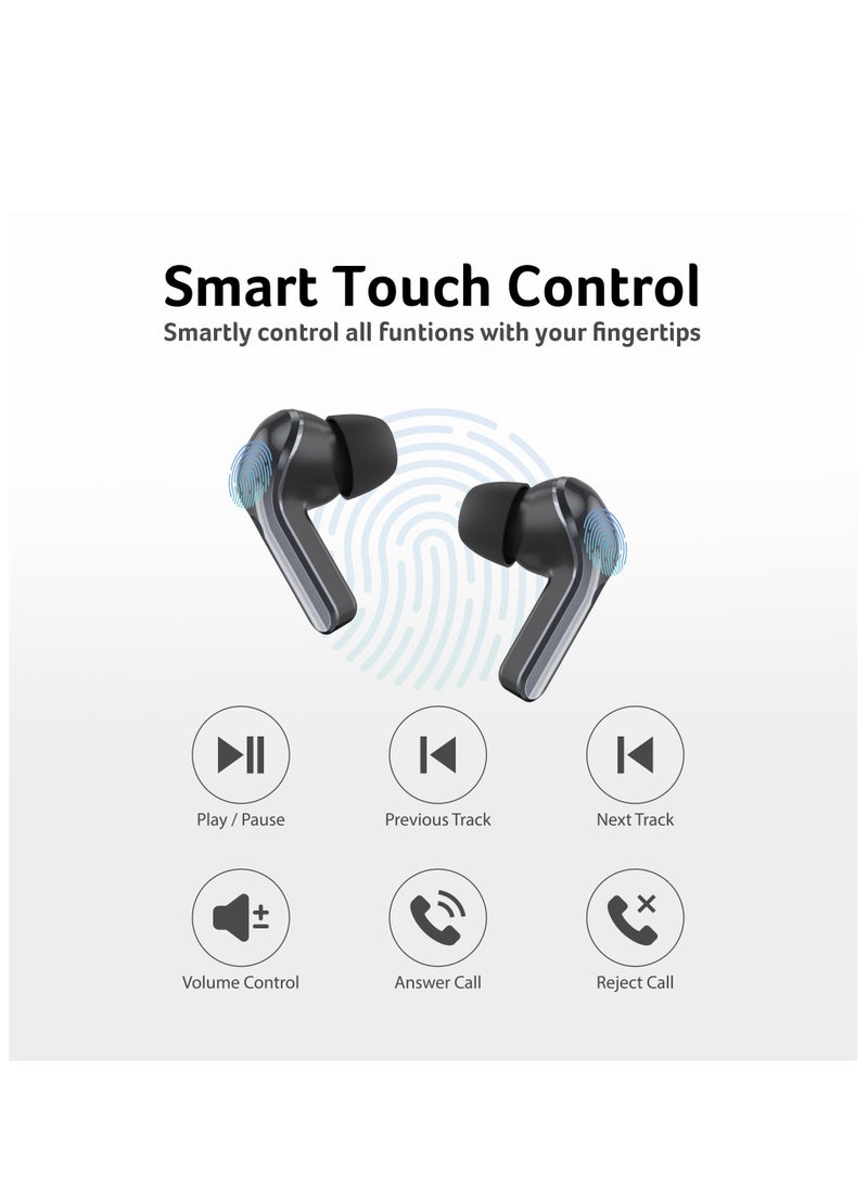 Acer True Wireless Stereo Earbuds, Powerful Heavy Bass, Type-C Fast Charging, HD Voice for Clear Calls, 6 Hours Playtime per Charge, Ergonomic & Comfortable Fit, 20Hz–20kHz Frequency black - Image 5