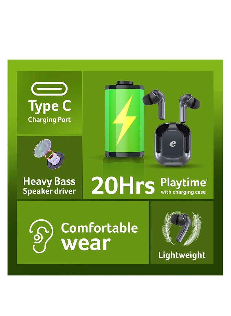 Acer True Wireless Stereo Earbuds, Powerful Heavy Bass, Type-C Fast Charging, HD Voice for Clear Calls, 6 Hours Playtime per Charge, Ergonomic & Comfortable Fit, 20Hz–20kHz Frequency black - Image 2