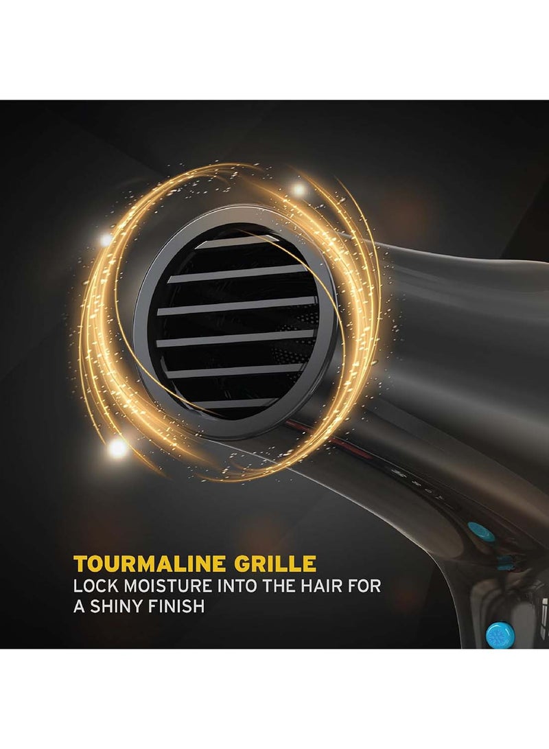 وال مجفف شعر برو ستايل 1800 واط | تقنية الأيونات المضادة للتجاعيد | ملحق باور بيك للشعر الأفريقي والمجعد | 3 إعدادات حرارة و2 سرعة | فلتر قابل للإزالة | سلك صالون بطول 3م – أسود 3026984 - Image 5