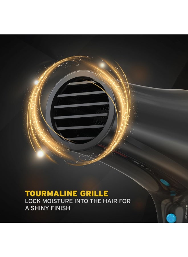 WAHL Pro Style Hair Dryer 1800W | Ionic Anti-Frizz Technology | Power Pik for Afro & Textured Hair | 3 Heat & 2 Speed Settings | Removable Filter | 3m Salon Cord – Black 3026984 black - Image 5