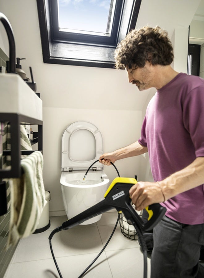 كارشر طقم تنظيف الأنابيب Pc 7.5 – خرطوم مرن بطول 7.5 م مع جديلة، فوهتين قابلتين للتبديل (نفاثة ودائرية)، موصلات نحاسية، تصميم خالي من الحواف، لمغسلات الضغط K2-K7 — يزيل الانسدادات في المصارف والأنابيب والأنابيب العمودية - Image 5