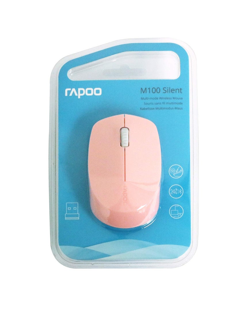 رابو Multi-Mode Wireless Silent Optical Mouse M100 Silent pink - Image 3