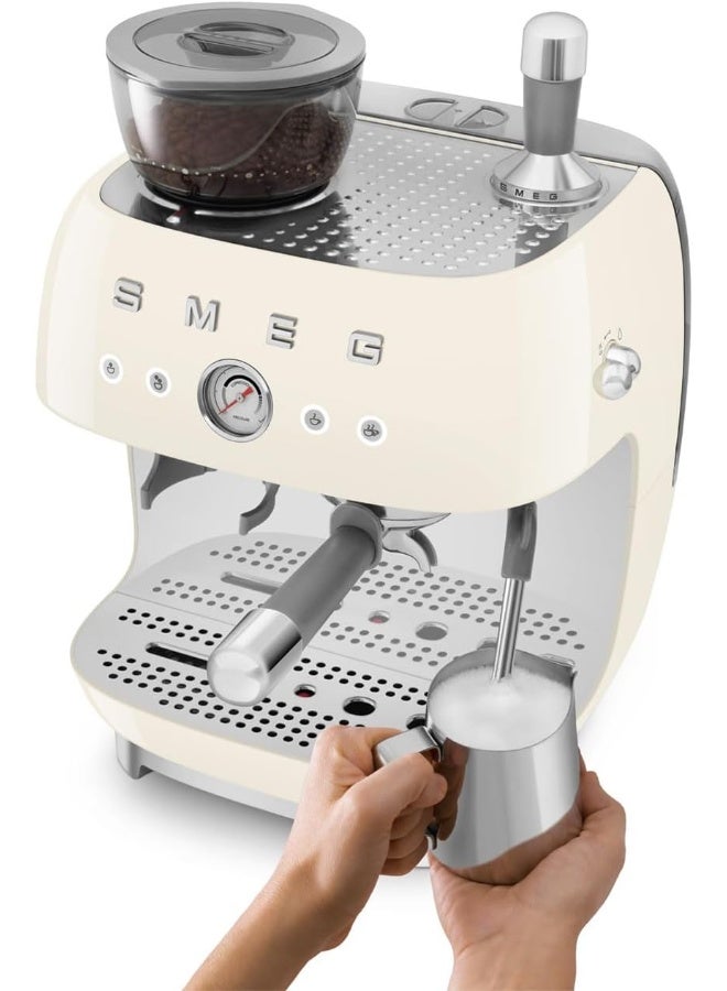 سميج آلة إسبريسو مع مضخة وطاحونة، درجة حرارة قابلة للتعديل ومرحلة ما قبل التخمير، تصميم إيطالي - Image 5