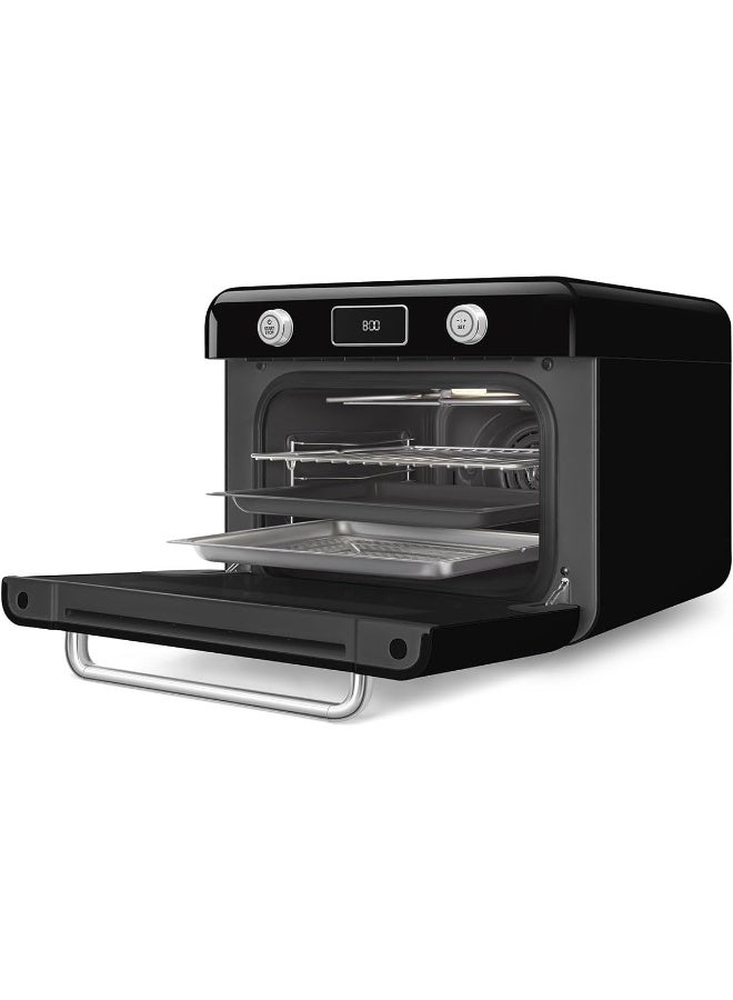 سميج 50’S Style Countertop Combi Steam Oven – Italian Design, Multi-Function Cooking, Air Fry, Steam & Traditional Baking, 33 Built-In Recipes – 30 L 1800 W COF01BLUK black - Image 5