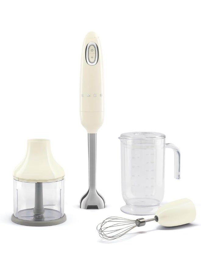 smeg Hbf03Cruk, 50'S Retro Style Aesthetic Hand Blender With Accessories, Variable Speed, Turbo Function, Cream HBF03CRUK CREAM - Image 1