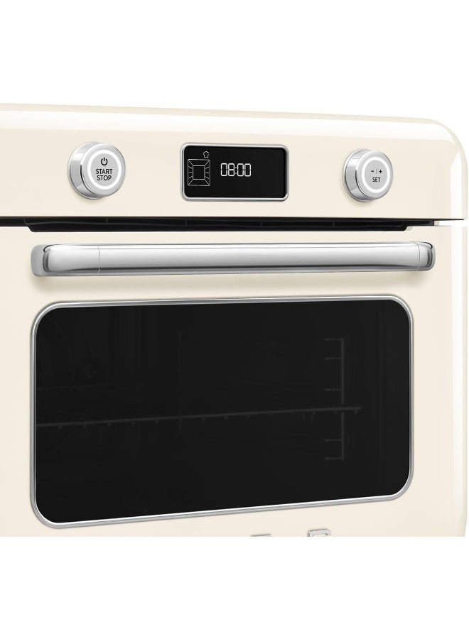 سميج 50’S Style Countertop Combi Steam Oven – Italian Design, Multi-Function Cooking, Air Fry, Steam & Traditional Baking, 33 Built-In Recipes – 30 L 1800 W COF01CRUK Cream - Image 3