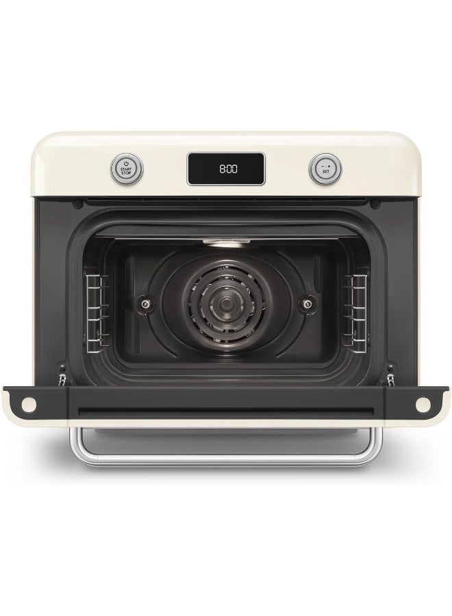 سميج 50’S Style Countertop Combi Steam Oven – Italian Design, Multi-Function Cooking, Air Fry, Steam & Traditional Baking, 33 Built-In Recipes – 30 L 1800 W COF01CRUK Cream - Image 5