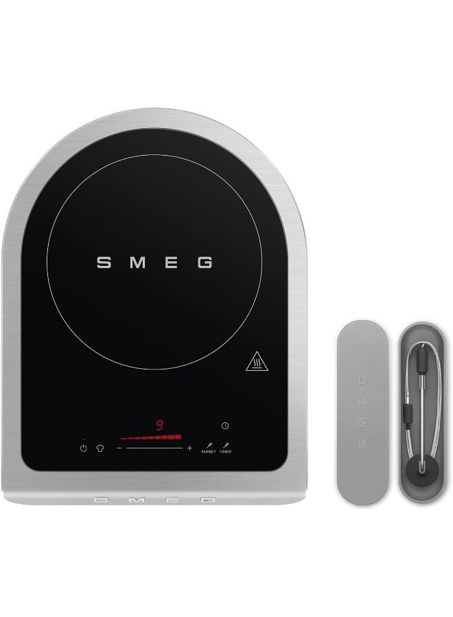 سميج موقد تحريض محمول Pic01Egmuk – موقد فردي مدمج، 10 مستويات طاقة، تصميم إيطالي حديث، سهل التنظيف، موفر للطاقة، ذهب زمردي - Image 1