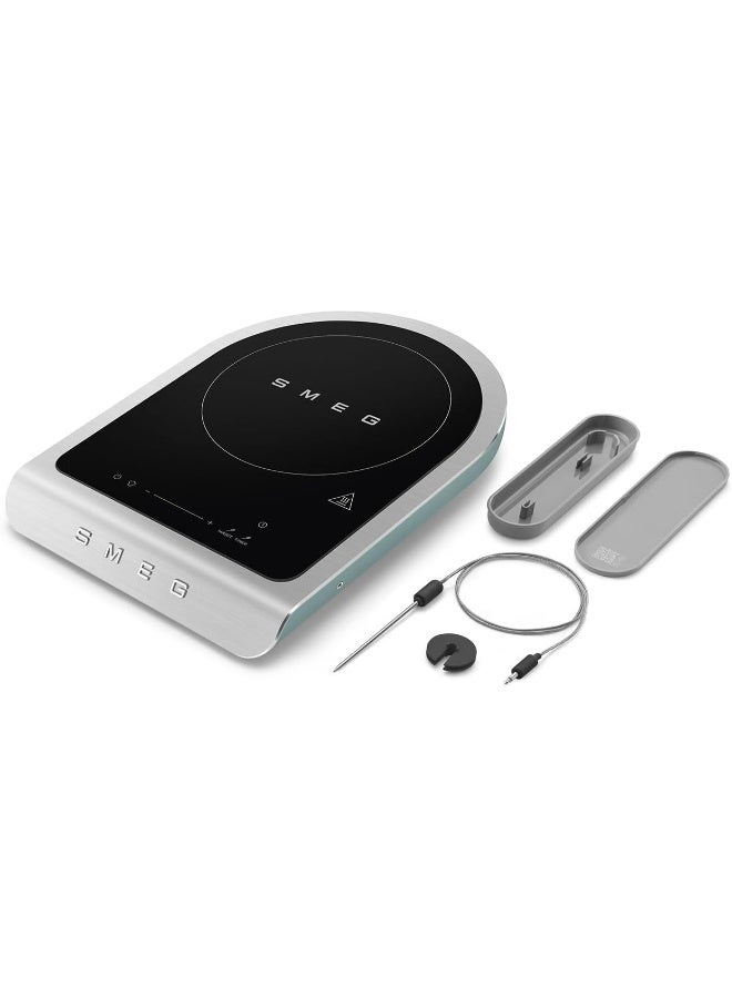 سميج موقد تحريض محمول Pic01Egmuk – موقد فردي مدمج، 10 مستويات طاقة، تصميم إيطالي حديث، سهل التنظيف، موفر للطاقة، ذهب زمردي - Image 3