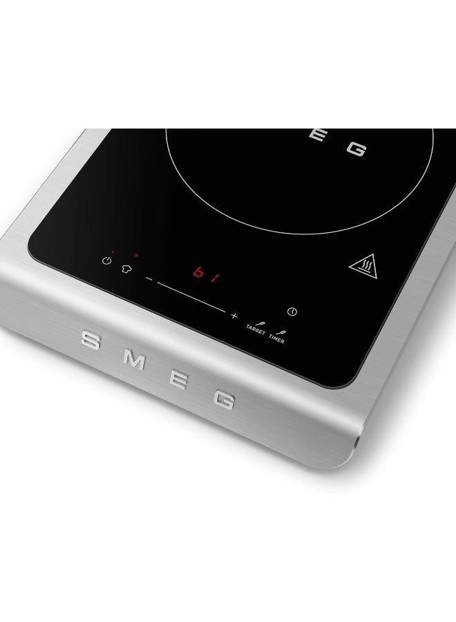 سميج موقد تحريض محمول Pic01Egmuk – موقد فردي مدمج، 10 مستويات طاقة، تصميم إيطالي حديث، سهل التنظيف، موفر للطاقة، ذهب زمردي - Image 5