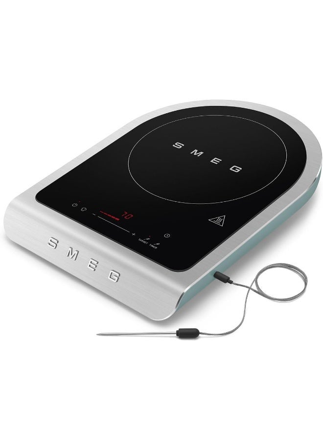 سميج موقد تحريض محمول Pic01Egmuk – موقد فردي مدمج، 10 مستويات طاقة، تصميم إيطالي حديث، سهل التنظيف، موفر للطاقة، ذهب زمردي - Image 2