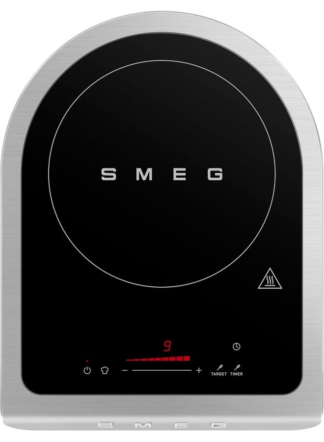 smeg Portable Induction Hob  – Compact Single Burner, 10 Power Levels, Modern Italian Design, Easy-To-Clean, Energy-Efficient, 2100 W PIC01WHMUK White Matt - Image 1