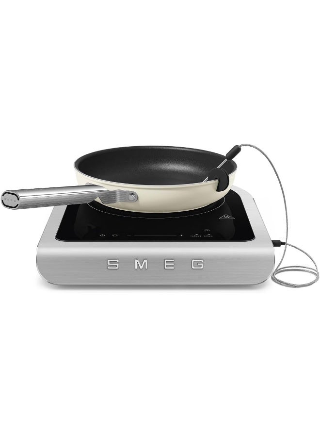 smeg Portable Induction Hob  – Compact Single Burner, 10 Power Levels, Modern Italian Design, Easy-To-Clean, Energy-Efficient, 2100 W PIC01WHMUK White Matt - Image 2