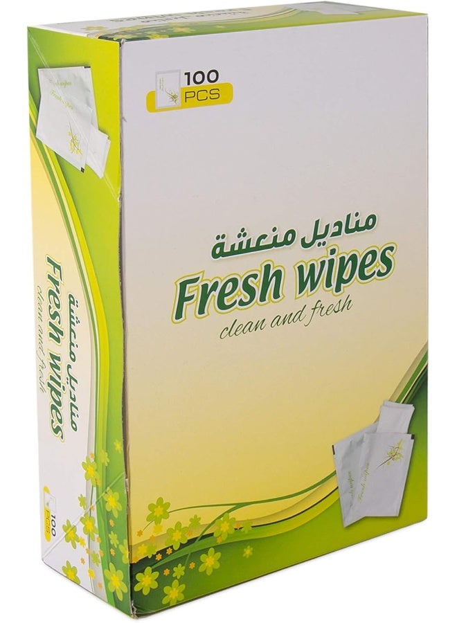Falcon PACK Refreshing Wet Wipes Without Logo In Box, 100 Pieces - White - Image 1