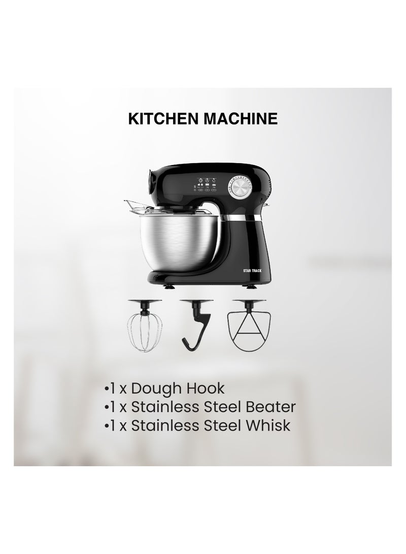 STAR TRACK Kitchen Machine 1000W, Stainless Steel Bowl, Dough Hook, Beater And Whisk, Premium Quality 5 L 1000 W ST-BID-KM1000 Sliver - Image 2