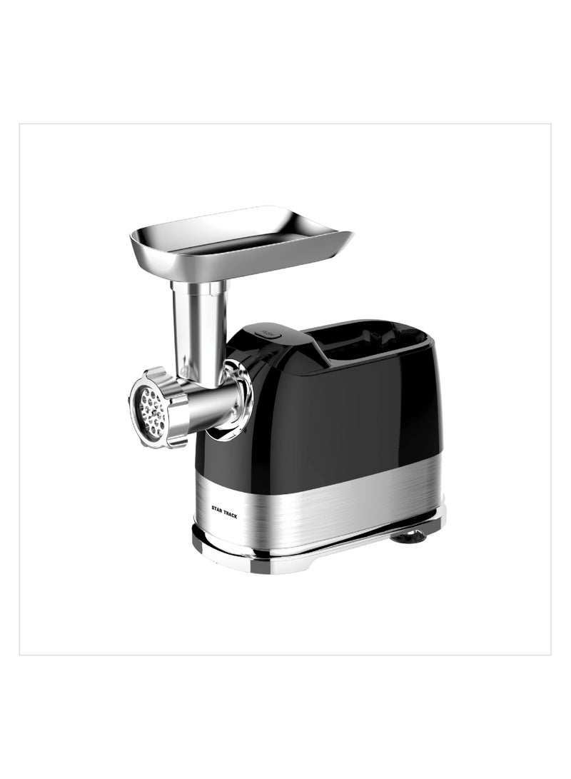 STAR TRACK Meat Grinder Lock Power, 100% Copper Motor, Stainless Steel Body, Sausage Nozzles & Shredding Blades, Premium Quality 13 kg 1300 W ST-BID-MG1300 Black - Image 1