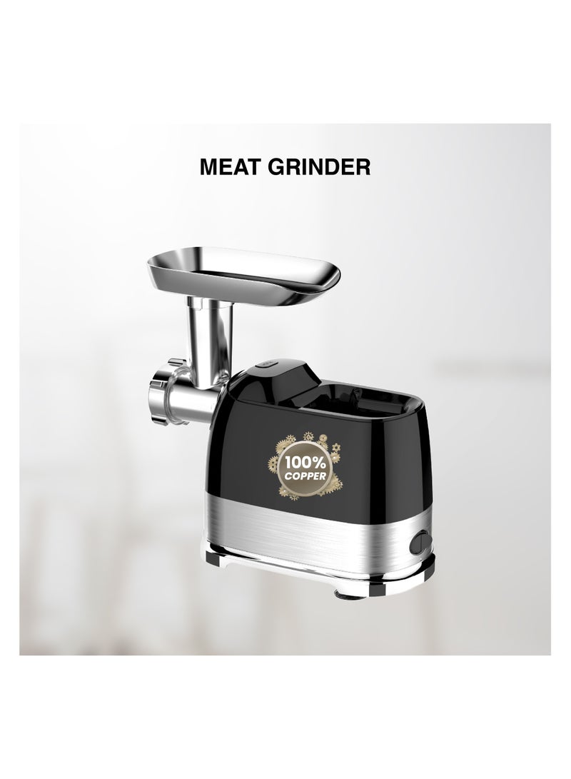 STAR TRACK Meat Grinder Lock Power, 100% Copper Motor, Stainless Steel Body, Sausage Nozzles & Shredding Blades, Premium Quality 13 kg 1300 W ST-BID-MG1300 Black - Image 2