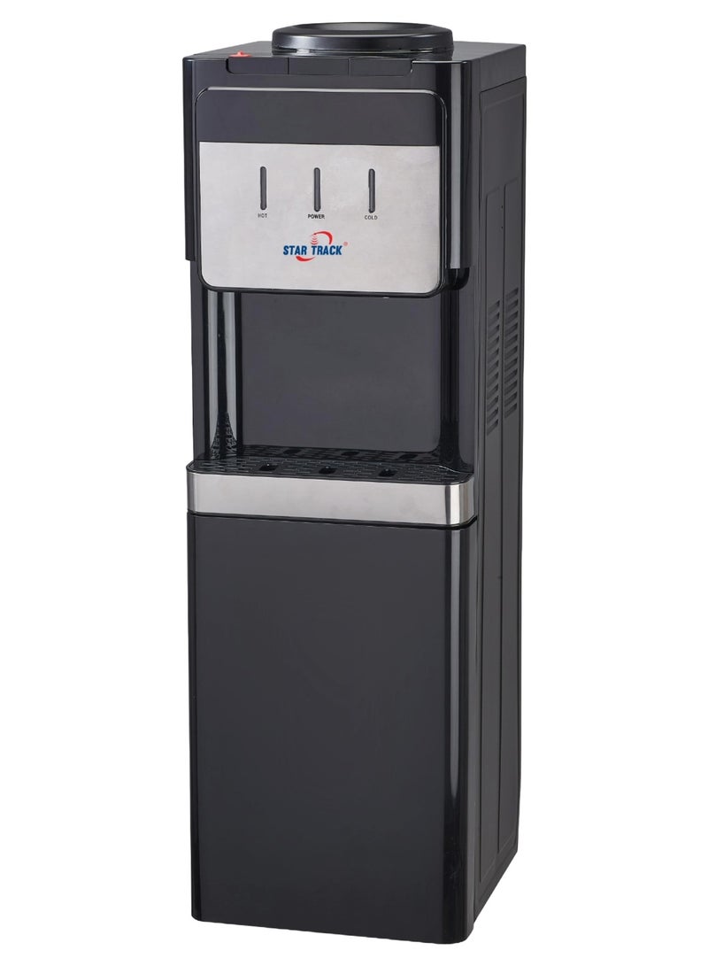 STAR TRACK Top Load Water Dispenser | Hot, Normal & Cold with 12L Storage Cabinet | Compressor Cooling | White | 220–240V | Child Lock, Compact Design for Home & Office ST-LWD-24 Black