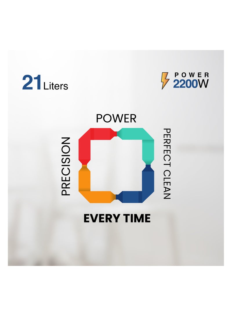 ستار تراك Vacuum Cleaner, Power, 7m Cable, Telescopic Tube, 100% Copper Motor 21 L 2200 W ST-V21G-2200K Black - Image 4