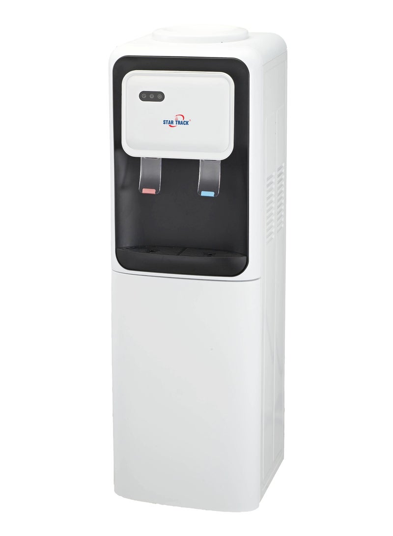 STAR TRACK Top Load Water Dispenser | Hot & Cold with 12L Storage Cabinet | Compressor Cooling | White | 220–240V | Compact Design for Home, Office, Pantry ST-LWD-19 white