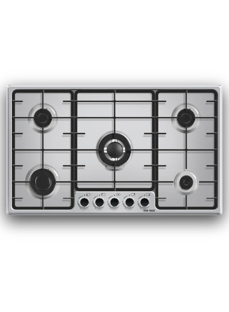 ستار تراك موقد غاز مدمج 5 شعلات مع إشعال تلقائي، ستانلس ستيل