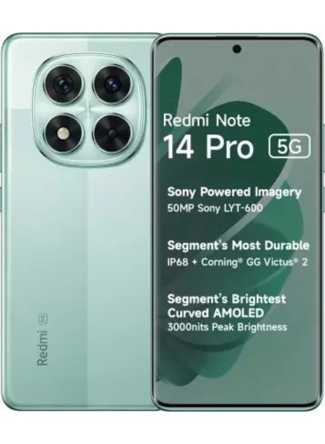 Xiaomi Redmi Note 14 Pro 8GB RAM 256GB IVY GREEN 5G -Indian Version - Image 1