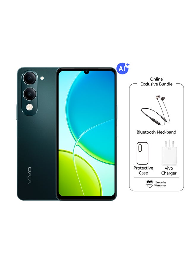 vivo Y04s AI 4G Dual SIM Jade Green 6GB RAM + 256GB | 6000mAh | With Exclusive Neck Band and Charger - Middle East Version - Image 1