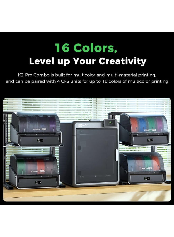 كريليتي 3D Creality K2 Pro Combo 3D Printers, Multicolor 3D Printer Machine with CFS, Dual Camera, 600mm/s Printing Speed, Next-Gen Direct Drive Extruder, 300 * 300 * 300mm Printing Volume black - Image 2